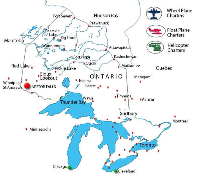 Charter Flights To Nestor Falls Ontario